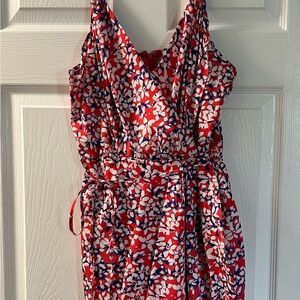 Yumi Kim Floral Red and Blue Sleeveless Dress